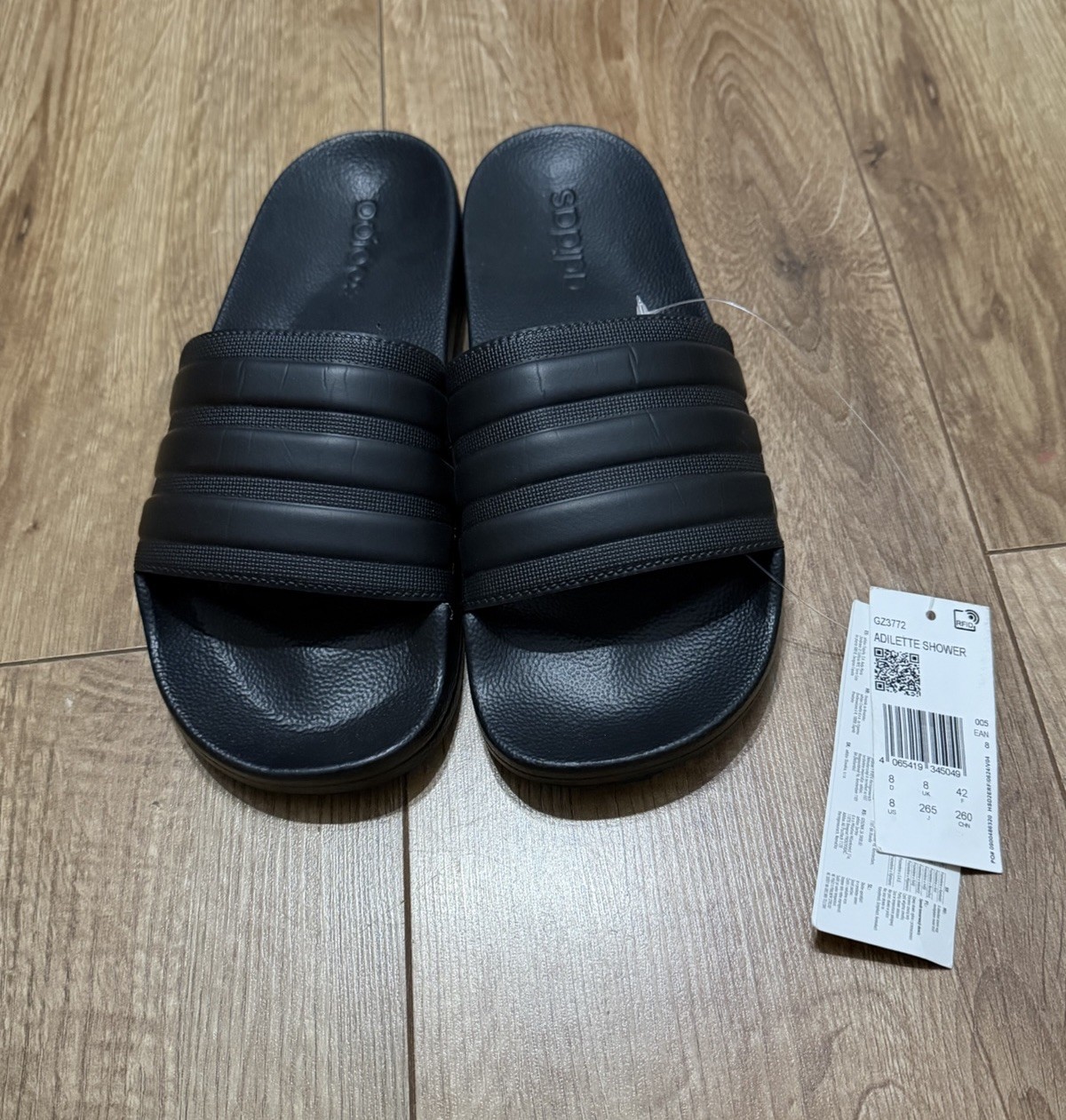 Adidas Originals Adilette Shower Sandal Black GZ3772 - Size UK 8/EUR 42 No Box image 3