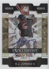 2009 Donruss Elite Extra Edition Status Gold Signatures 1/5 AJ Jimenez Auto 2d8