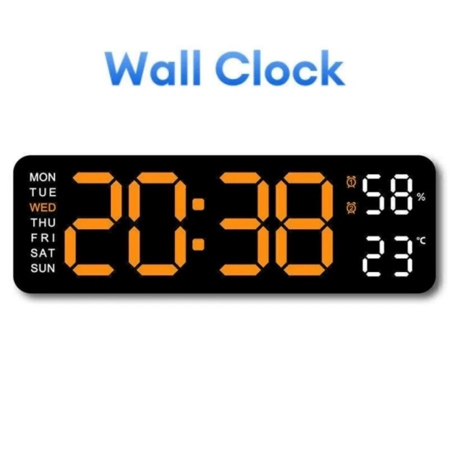 Digital Large Big Jumbo LED Wall Desk Clock Display with Calendar Temperature