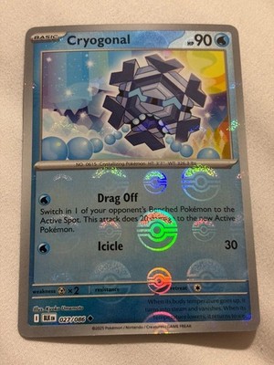Pokemon TCG Cryogonal 027/086 Black Bolt (Poke Ball Pattern)