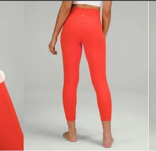 Lululemon double layers Align High-Rise Pant 25” – Solar Orange, Size 6 J195