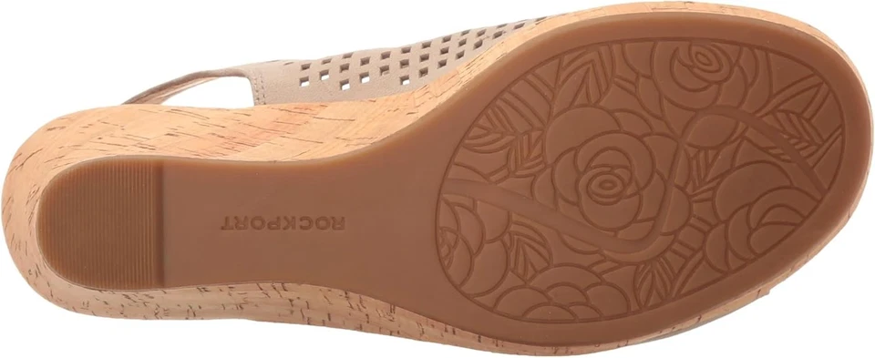 ROCKPORT Womens Briah Faux Leather Cork Wedge Sandals Tan -Size 7 US - image 4 of 4