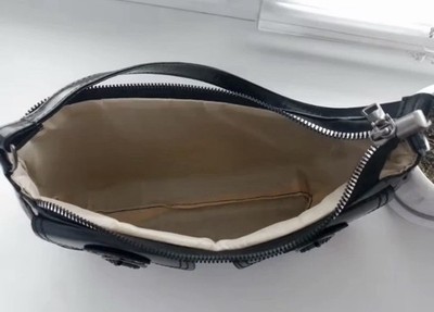 Vintage 2000s Emo Style Purse Bag Women's Y2K Goth Leather Black
