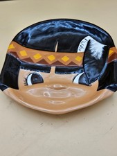 Enesco Vintage Native American Boy Ceramic Spoon Rest