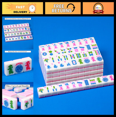 Pink Mahjong Set - 166 Tiles, 1.2-Inch American Game, Fun Family Activity