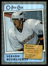 2007-08 O-Pee-Chee Season Highlights Teemu Selanne Anaheim Ducks #SH11