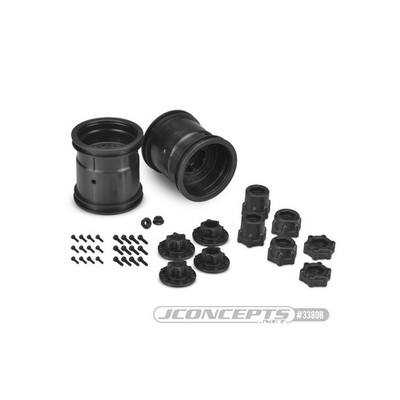 Jconcepts Midwest 2.2'' MT 12mm hex wheel w/ adaptors - (black) - 2pc. / JCO3380B