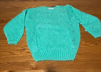 Pullover Haus grün Grobstrick Damen Pullover Vintage Pulli Größe L