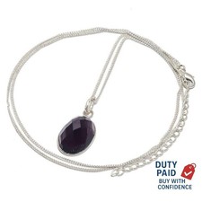 Valentines Sale Sterling Silver Amethyst Birthday Chain Sister Necklace Jewelry