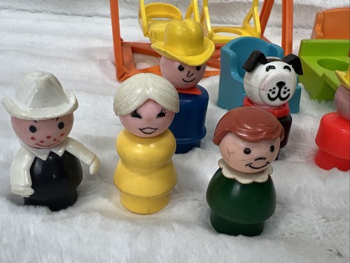 28 Pc Vintage Wood & Plastic Fisher Price Little People Figures & Accessories - Picture 9 of 11
