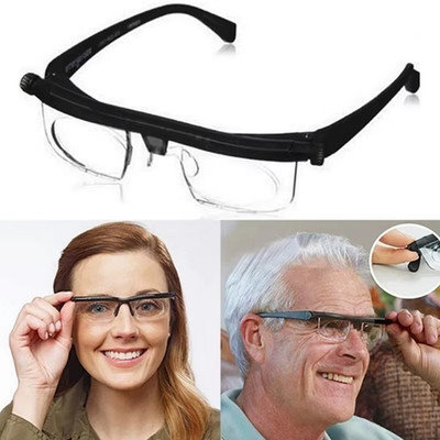 Adjustable Dial Eye Glasses Vision Reader Glasses Care Includes Free Case