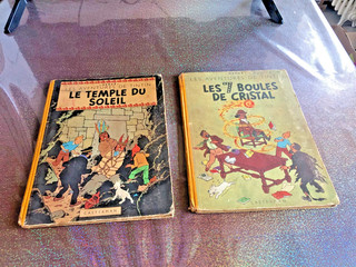 LOT 2 TINTIN EO ANCIEN / TEMPLE SOLEIL B3 / 7 BOULES B2 / EM
