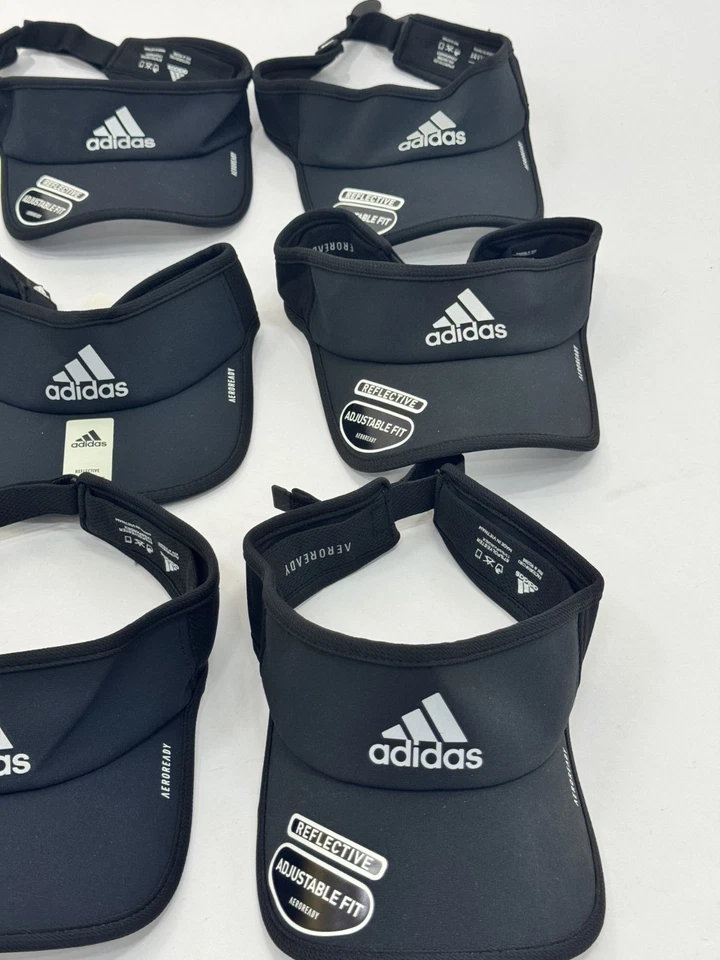 Lote a granel de 9 viseras de tenis Adidas Superlite para hombre negras ligeras reflectantes nuevas con etiquetas Foto 4 de 4