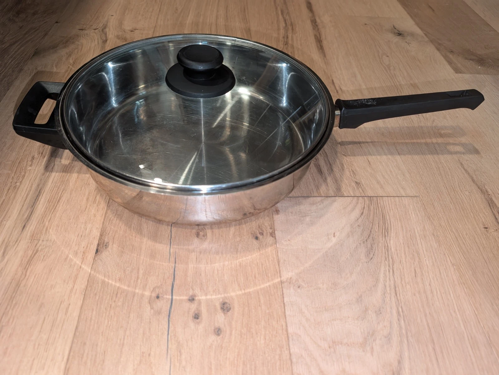 Vintage Lucent 18/8 Double Wall Frying Pan Stainless Steel Cookware Lid quality