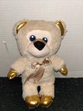World Plush Inc Teddy Bear Beige And Gold