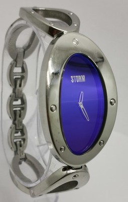 Vintage 1990er Concept Storm Quartz verchromt Armreif Armband Quarz Damenuhr