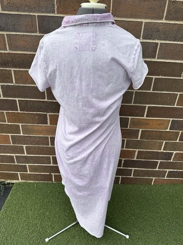 Frank & Eileen Dylan Polo Maxi Dress Purple Pink White Size L - Picture 5 of 5