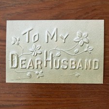 Antique Postcard TO MY DEAR HUSBAND Green Air...