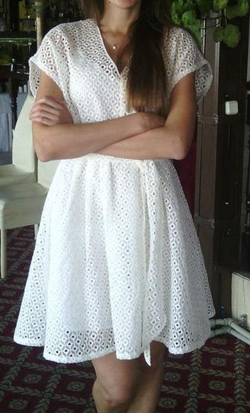 Women Banana Republic Dress White Nylon 38 / M /