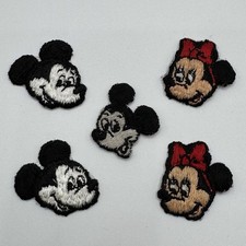 Vintage Mickey  Minnie Mouse Appliques Iron On  Sewing Patches Lot Of 5