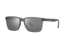 New Polo Ralph Lauren Man Sunglasses PH4189U Transparent Grey /Grey Mirror Lens