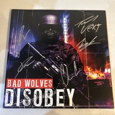 BAD WOLVES SIGNED AUTOGRAPH VINYL ALBUM ACOA DISOBEY RECORD LP TOMMY VEXT BAD WOLVES SIGNED AUTOGRAPH VINYL ALBUM ACOA DISOBEY RECORD LP TOMMY VEXT