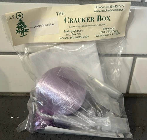 Vtg The Cracker Box Shadow In Mirror Christmas Purple Lilac Ornament Kit New