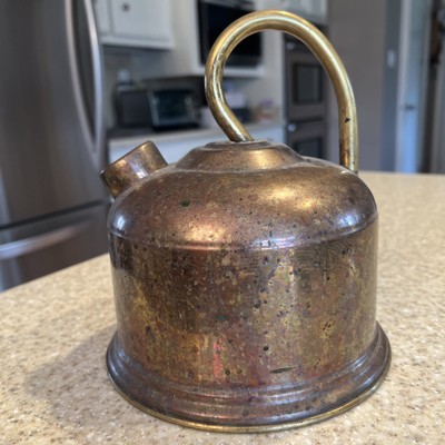 Vintage ODI Solid Copper Tea Kettle MCM Brass Handle Made in Portugal