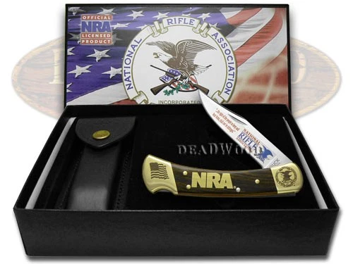 Buck 110 Folding Hunter Knife NRA National Rifle Association Wooden Stainless - Image 4 of 4