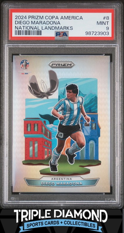 2024 Prizm Copa America Diego Maradona National Landmarks Case Hit PSA 9 C182