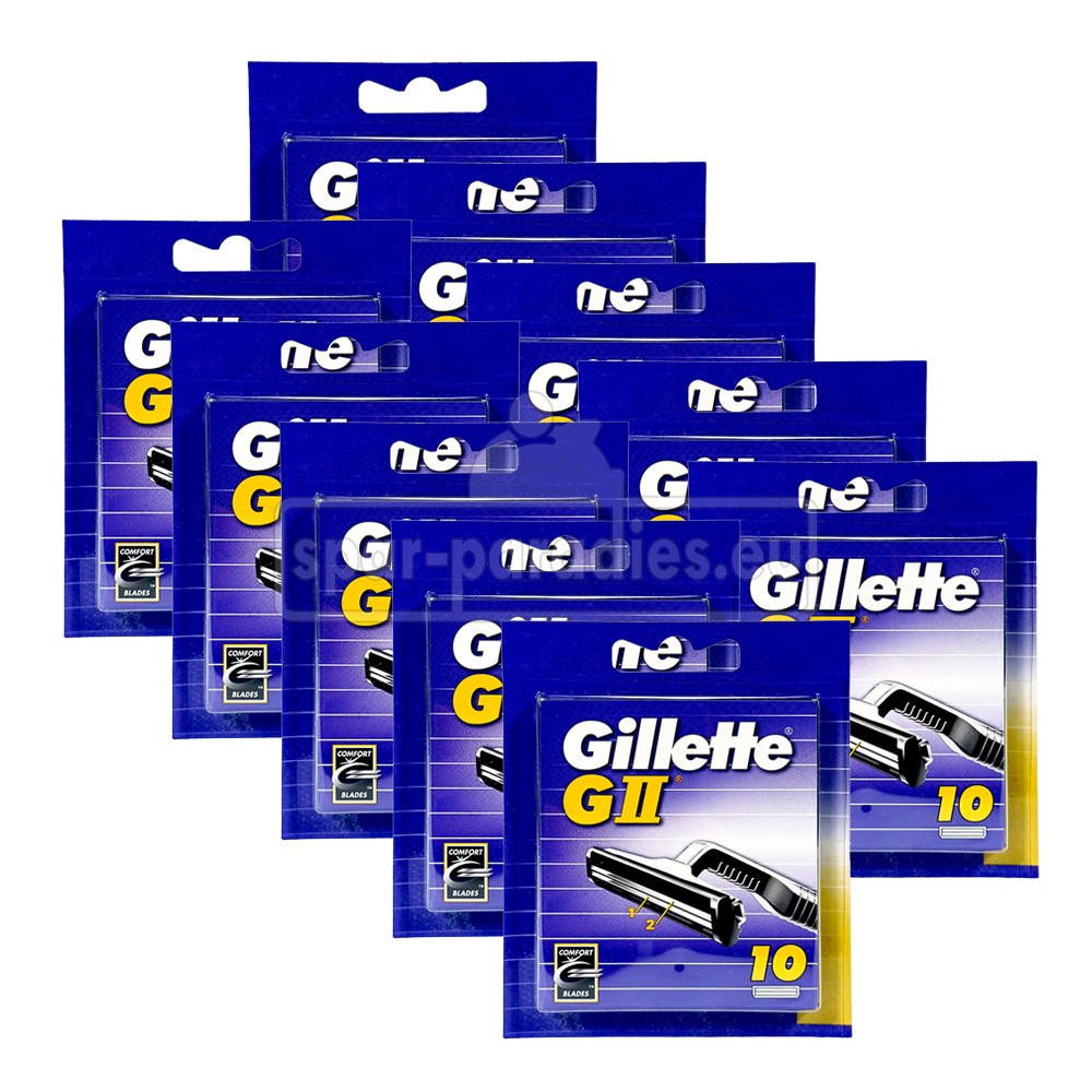 100 x Gillette GII G2 cuchillas de afeitar cuchillas de repuesto cuchillas dobles 10 x 10 cuchillas