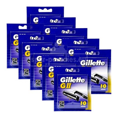 100 x Gillette GII G2 Rasierklingen Ersatzlingen Doppelklingen 10 x 10 Klingen