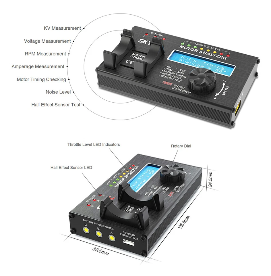 SKYRC Motor Analyzer Brushless Motor Analyzer LCD Motor Tester für RC Cars Motor - Bild 3 von 4