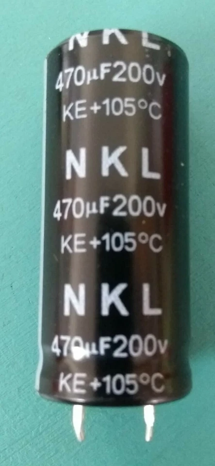 470uf 200v 105°c Snap Fit Electrolytic Capacitor 50mm L x 22mm D