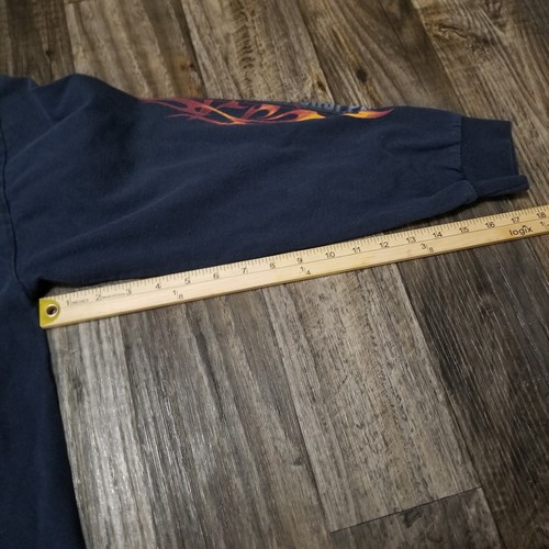 VTG Orange County Choppers Shirt Mens L Black Long Sleeve Biker Flames Tee Y2K - Picture 8 of 13