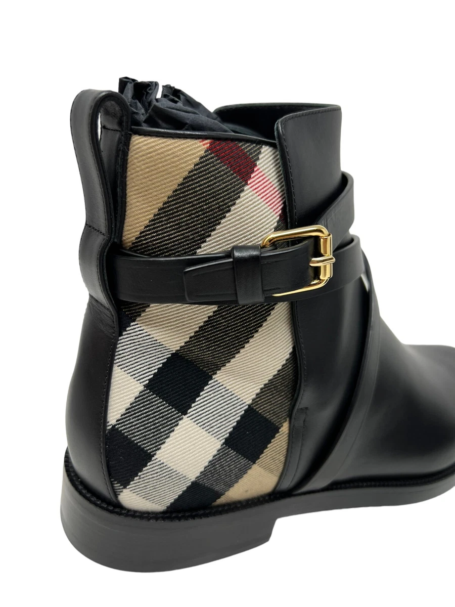 Burberry vaughan check boots cheap