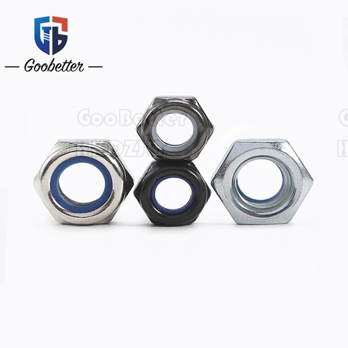 M2 M2.5 M3 M4 M5 M6 M8 M10 M12 M14 M16 Nyloc Nylock Lock Nuts Carbon Steel - Picture 7 of 35