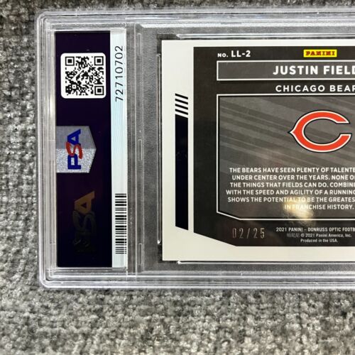 Donruss Optic 2021 Justin Fields RC Rookie Nero Pandora 02/25 PSA 9 - Foto 7 di 8