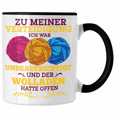 Trendation - Lustige Strick Häkel-Tasse  Geschenk Stricken Häkeln Spruch Oma Ren