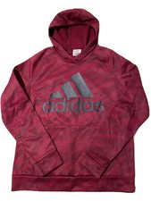 Adidas Burgundy Hoodie Jacket Pullover Youth Size L 14-16 