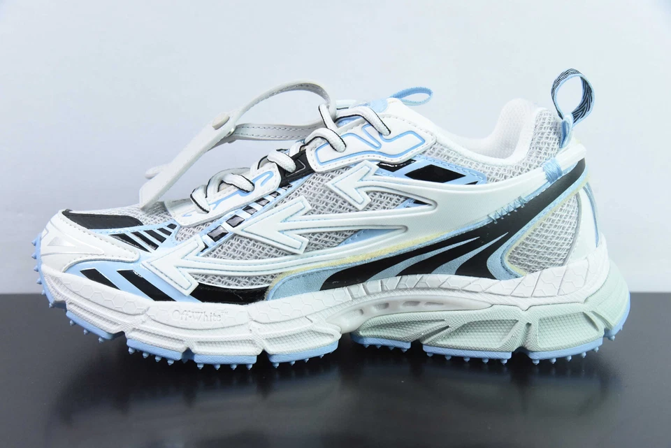 Zapatillas Unisex Off Arrow Blanco Be Espalda Derecha Blanco Azul Claro Foto 4 de 4