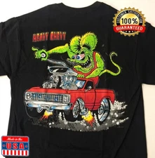 Rat Fink Heavy Chevy T-Shirt Ed Big Daddy Roth Men'S Black Tee Size S-5XL