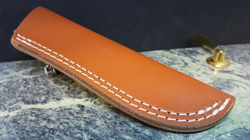 Knife Sheath Brown Leather Belt Pouch to 5 1/2" Fixed Blades Classic Hunting EDC - Picture 5 of 5