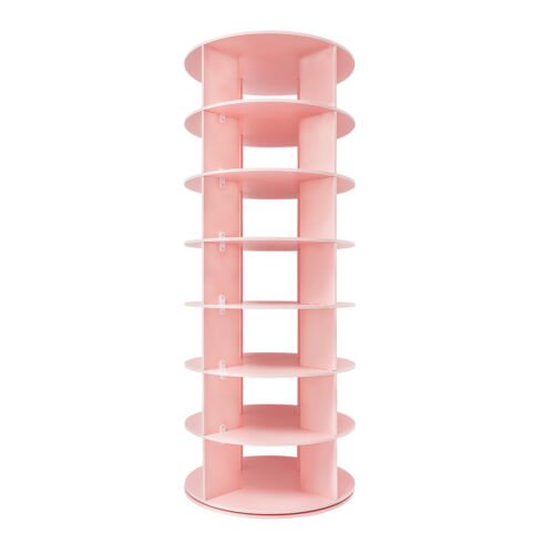 7-Tier Rotating Shoe Rack Tower 360° Pink Spinning Shoe Display Carousel Home - Picture 12 of 15