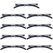 9PK Men Women Blue Light Blocking Reading Glasses Rimless Unisex Computer Reader
