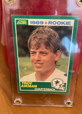 1989 Score Troy Aikman Dallas Cowboys #270 Rookie Card Great