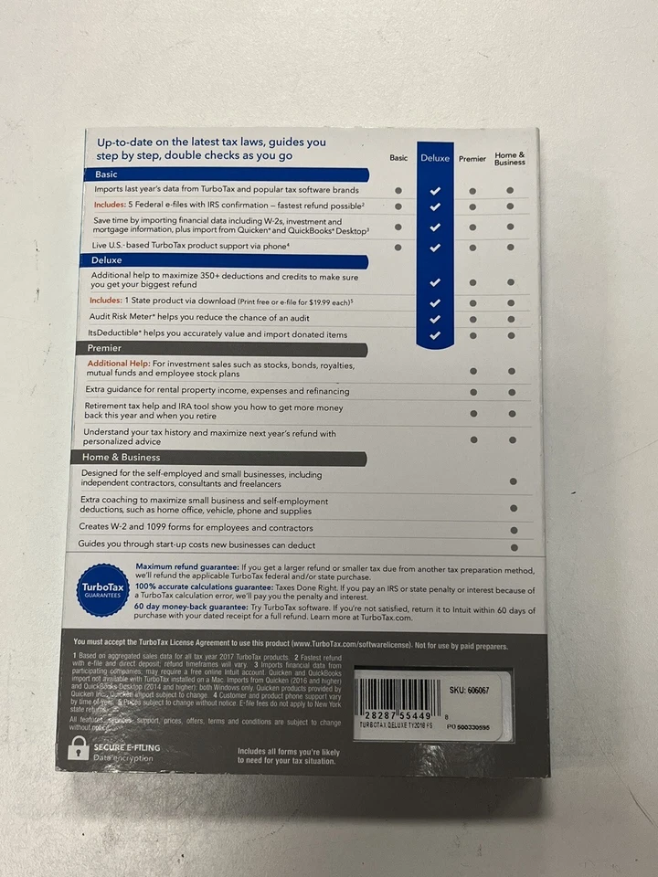 16x TurboTax Deluxe 2018 Windows PC & Mac CD Disc E-File *NEW* *SEALED* - Image 3 of 3