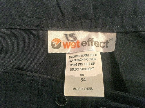 Wet Effect Board Shorts Mens Size 34 Navy Blue Hook And Loop With Drawstring - Picture 2 of 10