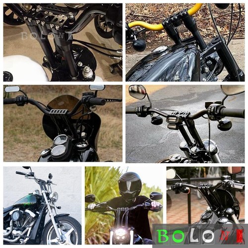 1" Handlebar Riser Kit For Harley Dyna Super Glide Wide Glide Softail Sportster - Picture 6 of 7