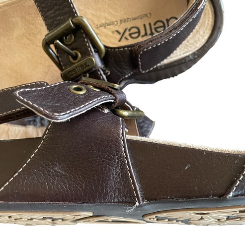 AETREX Mandehle Women's Size 10W Brown Leather Adjustable Buckle Strap Sandals - Picture 7 of 9